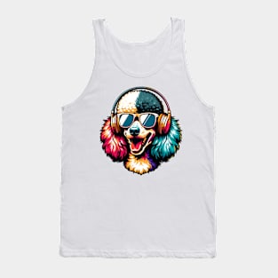 Smiling DJ Poodle Rocks the Party Night Tank Top